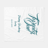 21st birthday add name date year blue template thi fleecedecke (Vorderseite (Horizontal))
