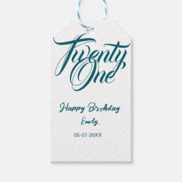21st birthday add name date year blue template thi geschenkanhänger
