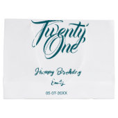 21st birthday add name date year blue template thi große geschenktüte (Rückseite)