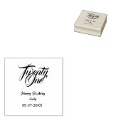 21st birthday add name date year blue template thi gummistempel (Stempel)