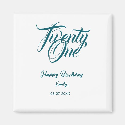 21st birthday add name date year blue template thi magnet (Vorne)