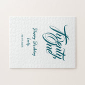 21st birthday add name date year blue template thi puzzle (Horizontal)