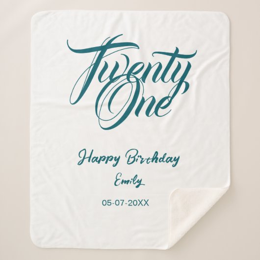 21st birthday add name date year blue template thi sherpadecke (Vorderseite)