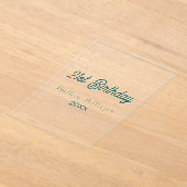 21st birthday blue orange stylish boho retro name  acryleinladungen (Ablage )