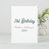 21st birthday blue orange stylish boho retro name  einladung (Stehend Vorderseite)