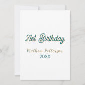 21st birthday blue orange stylish boho retro name  einladung (Rückseite)