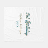 21st birthday blue orange stylish boho retro name  fleecedecke (Vorderseite (Horizontal))