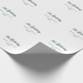 21st birthday blue orange stylish boho retro name geschenkpapier (Ecke)