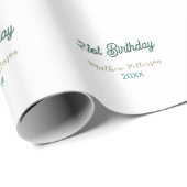 21st birthday blue orange stylish boho retro name geschenkpapier (Rolleneckpunkt)