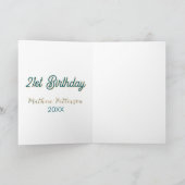 21st birthday blue orange stylish boho retro name karte (Innenseite)