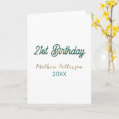 21st birthday blue orange stylish boho retro name karte (Gelbe Blume)