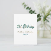 21st birthday blue orange stylish boho retro name postkarte (Stehend Vorderseite)