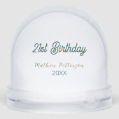 21st birthday blue orange stylish boho retro name schneekugeln (Rückseite)