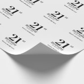 21st birthday bold letter name date simple man boy geschenkpapier (Ecke)