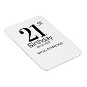 21st birthday bold letter name date simple man boy magnet (Rechte Seite)