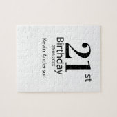21st birthday bold letter name date simple man boy puzzle (Horizontal)
