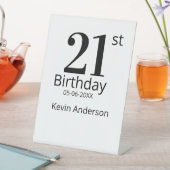21st birthday bold letter name date simple man boy sockelschild (In Situ)