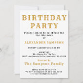 21st Birthday Born 2005 White Gold Legend Einladung (Rückseite)