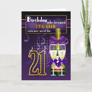 21st Birthday Card For Brother, Brother Birthday Karte