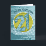 21St Birthday Card - Modern Grunge Geburtstagskart Karte<br><div class="desc">21St Birthday Card - Modern Grunge Geburtstagskarte</div>