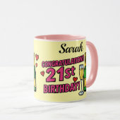 21st Birthday coffee mug  Tasse (VorderseiteRechts)