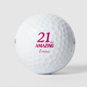 21st Birthday Elegant 21 and Amazing Pink Golfball (Vorderseite)