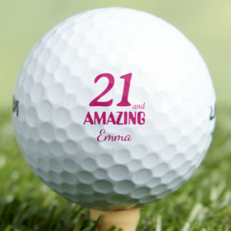 21st Birthday Elegant 21 and Amazing Pink Golfball
