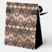 21st Birthday Elegant Rose Gold Lace Geschenkschachtel (Rückseite)