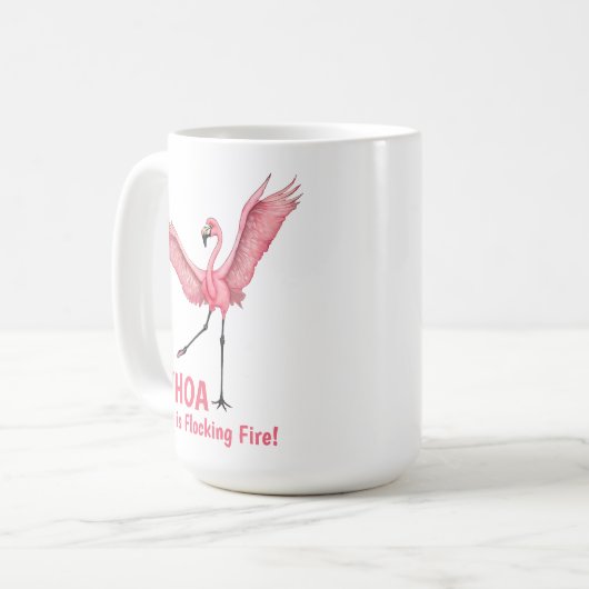 21st Birthday Flocking Fire Flamingo Kaffeetasse (Vorderseite Links)