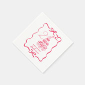 21st Birthday Hand Drawn Champagne Tower Serviette (Ecke)