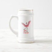 21st Birthday Humor Hot Flamingo Pink Gold Bierglas (Links)