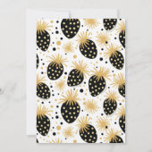 21st Birthday Invitation, Gold & Black Strawberry Einladung (Rückseite)