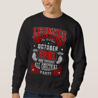 21st Birthday Legends Born In October 2001 21 Yrs Sweatshirt