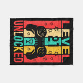 21st Birthday Level 21 Unlocked Gamer Funny Birthd Fleecedecke (Vorderseite (Horizontal))
