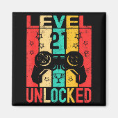 21st Birthday Level 21 Unlocked Gamer Funny Birthd Magnet (Vorne)