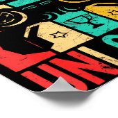 21st Birthday Level 21 Unlocked Gamer Funny Birthd Poster (Ecke)