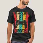 21st Birthday Level 21 Unlocked Gamer Funny Birthd T-Shirt (Vorderseite)