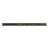 21st Birthday Name 2005 Black Gold Elegant Chic Satinband (Vorderseite)