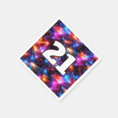 21st Birthday Neon Polygon Abstract  Serviette (Ecke)