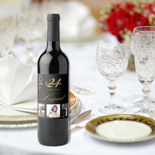 21st birthday party Foto von Black Gold Cheers Weinetikett