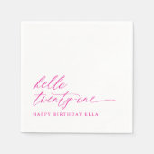 21st Birthday Party Hello 21 Modern Hot Pink Serviette (Vorderseite)