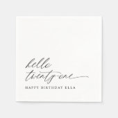 21st Birthday Party Hello 21 Modern Milestone Serviette (Vorderseite)