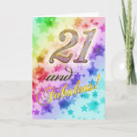 21st Birthday party Invitation Einladung<br><div class="desc">Jewel encrusted numbers and stars to celebrate a Birthday on this Invitation to a party</div>