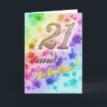 21st Birthday party Invitation Einladung<br><div class="desc">Jewel encrusted numbers and stars to celebrate a Birthday on this Invitation to a party</div>