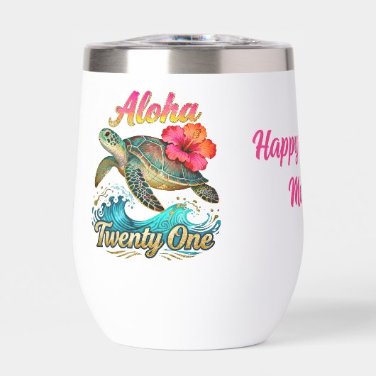  21st Birthday Personalized Tropical Sea Turtle  (Vorderseite)