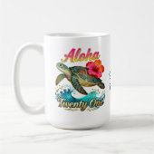 21st Birthday Personalized Tropical Sea Turtle  Kaffeetasse (Links)