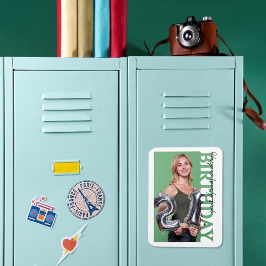 21st Birthday Photo college Party  Magnet