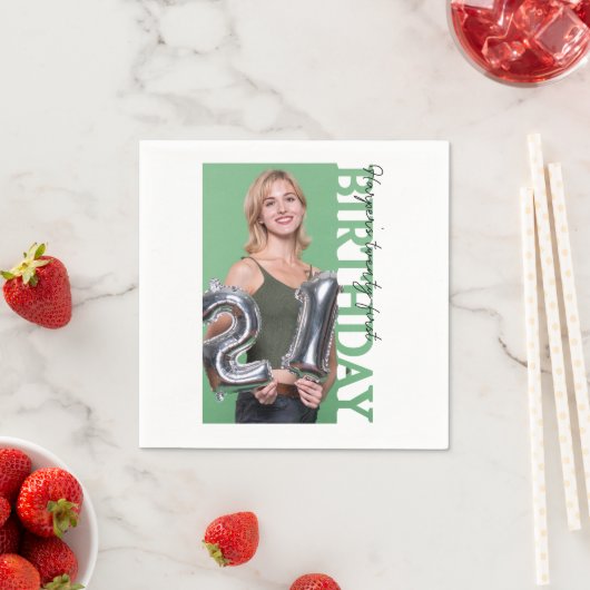 21st Birthday Photo college Party  Serviette (Beispiel)