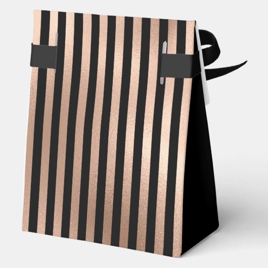 21st Birthday Rose Gold Striped Thank You Geschenkschachtel (Rückseite)