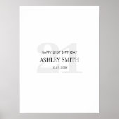 21st Birthday Signature Guest Book Poster (Vorne)